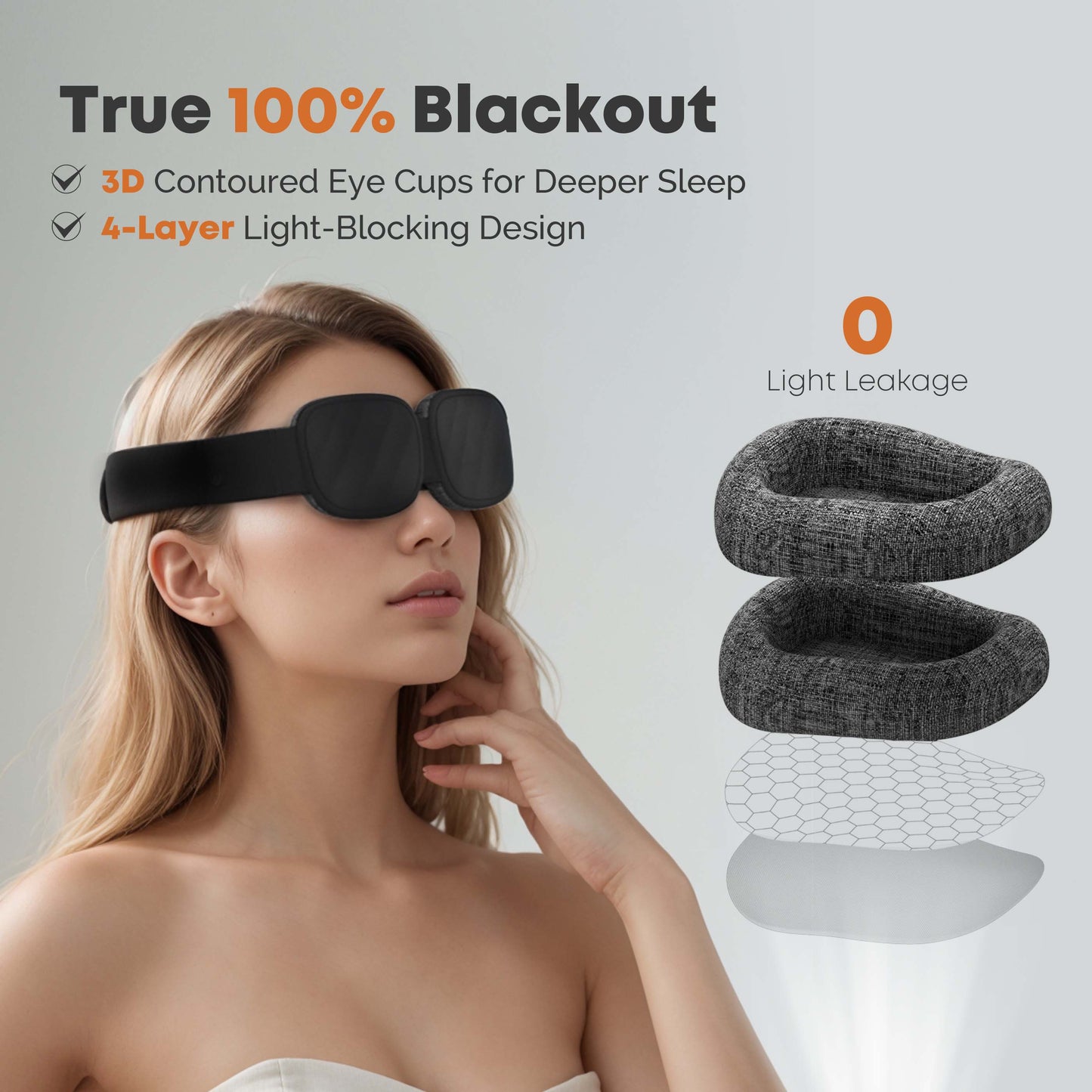 3D Contoured Blackout Sleeping Mask – Lash-Friendly Eye Cover for Travel, Best Blindfold Night Eye Pads for Men & Women - Pink