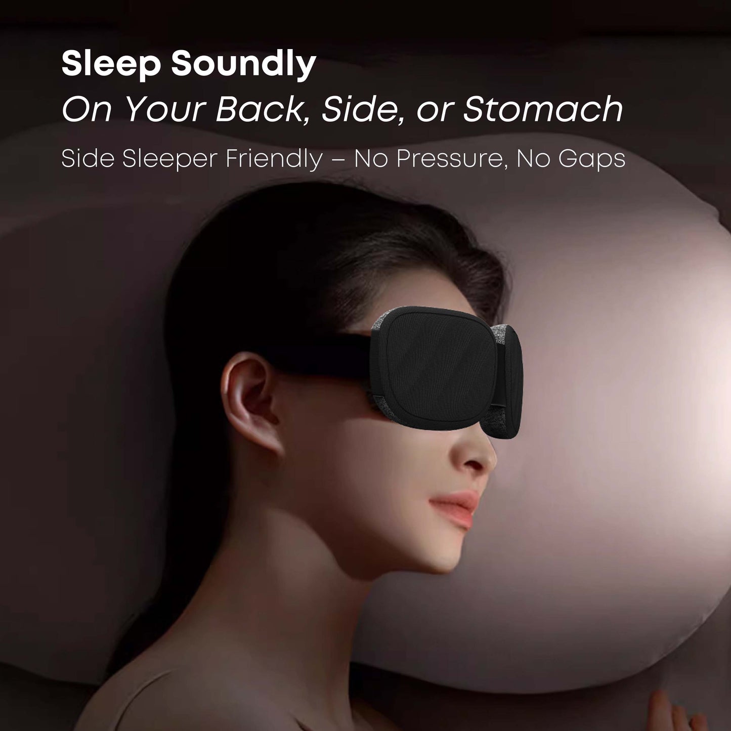 3D Contoured Blackout Sleeping Mask – Lash-Friendly Eye Cover for Travel, Best Blindfold Night Eye Pads for Men & Women - Pink