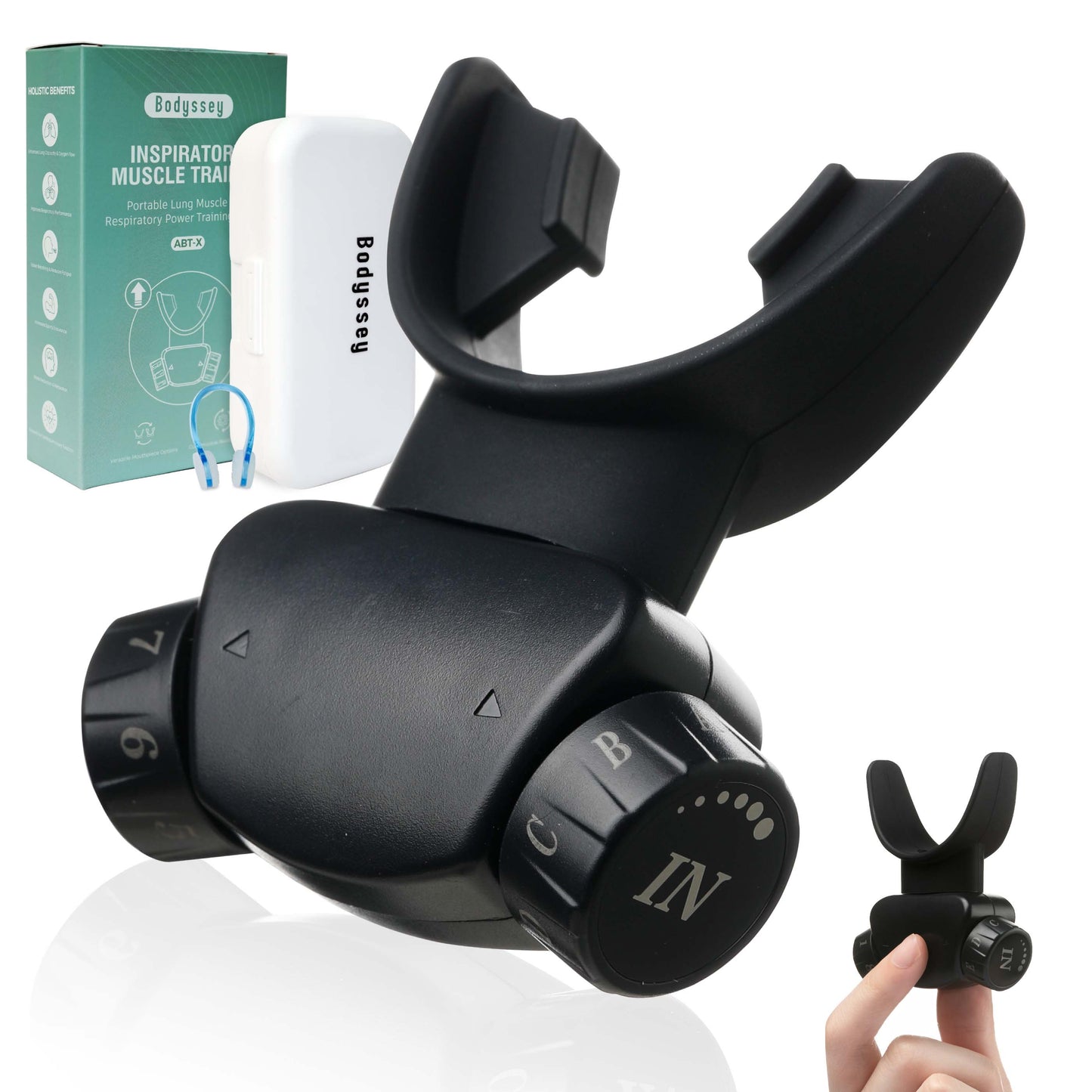 Bodyssey ABT-X Respiratory Muscle Trainer - Breathing Training Device for Lung Exercise and Strengthening(Matte Black)