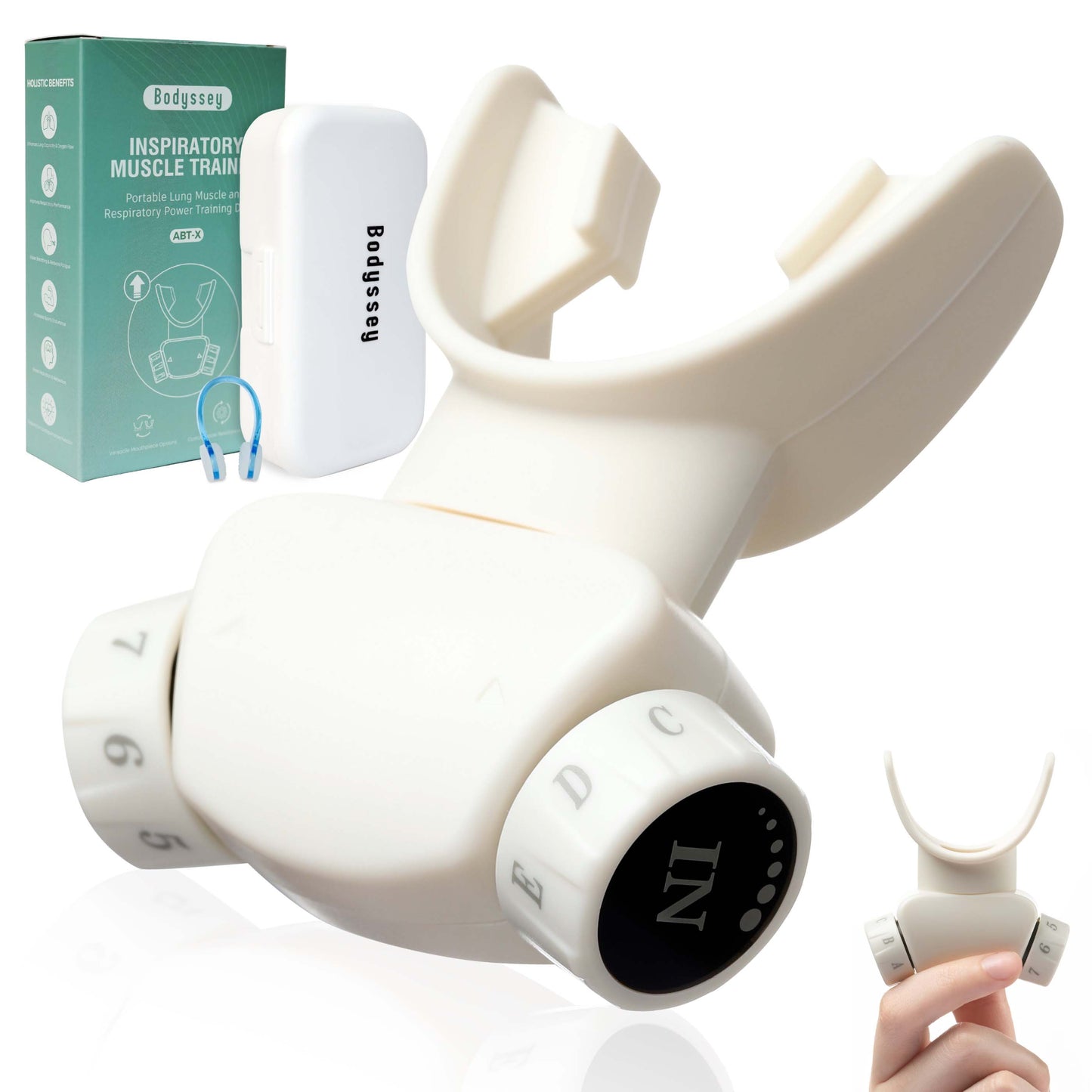 Bodyssey ABT-X Respiratory Muscle Trainer - Breathing Training Device for Lung Exercise and Strengthening(Ivory White)