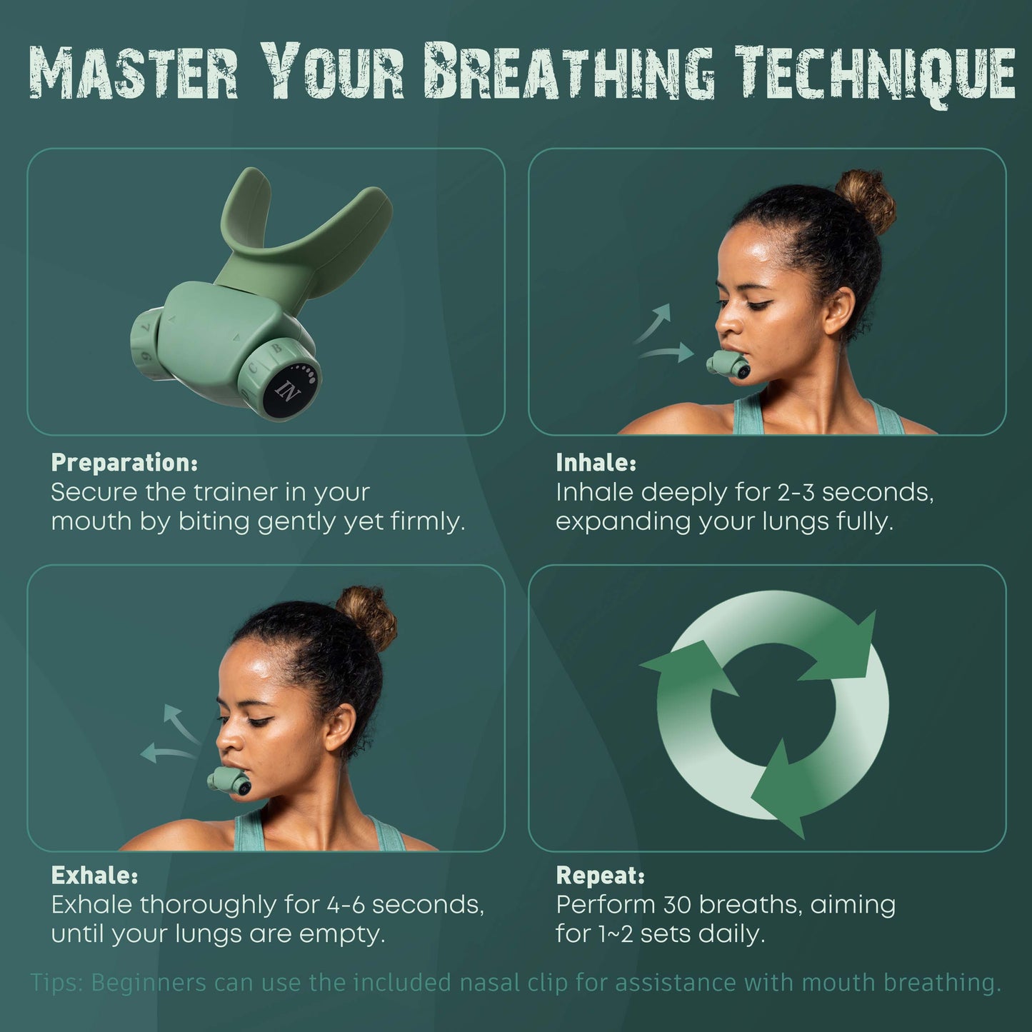 Bodyssey ABT-X Respiratory Muscle Trainer - Breathing Training Device for Lung Exercise and Strengthening(Matte Green)