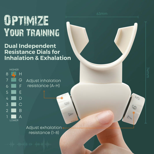 Bodyssey ABT-X Respiratory Muscle Trainer - Breathing Training Device for Lung Exercise and Strengthening(Ivory White)